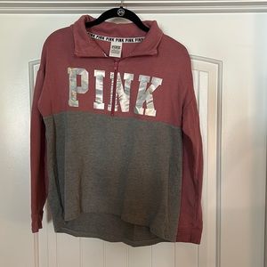 PINK zip sweatshirt.